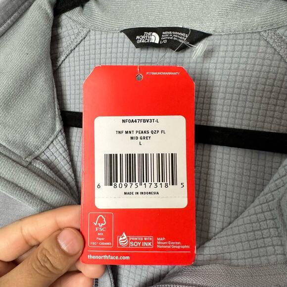 The North Face Men's Mountain Peaks Quarter Zip Fleece Gray Size Large - Picture 3 of 16